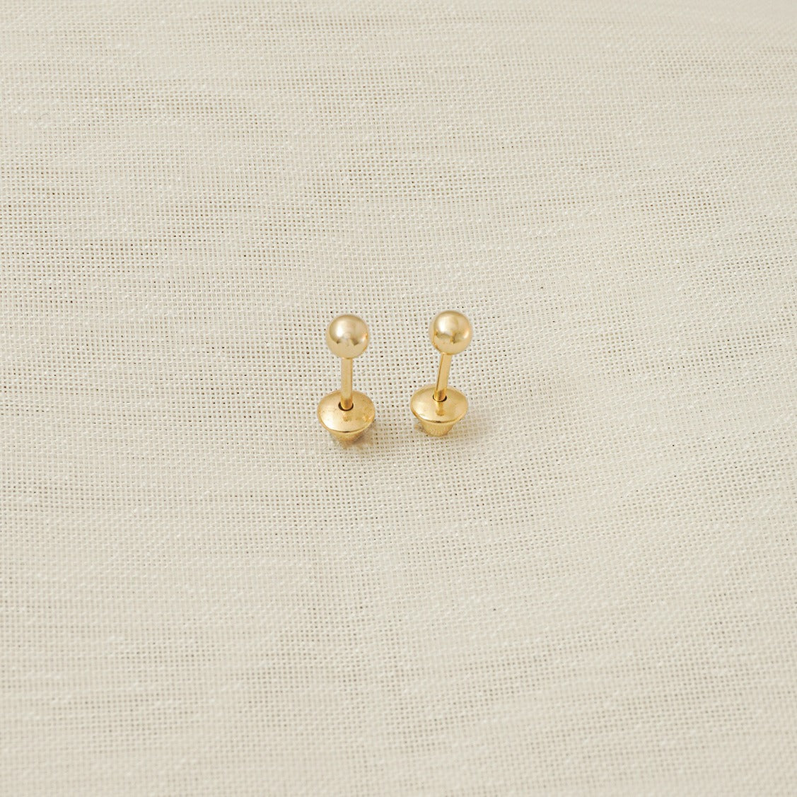 Aros Topo Balin 3mm Oro Laminado 18k