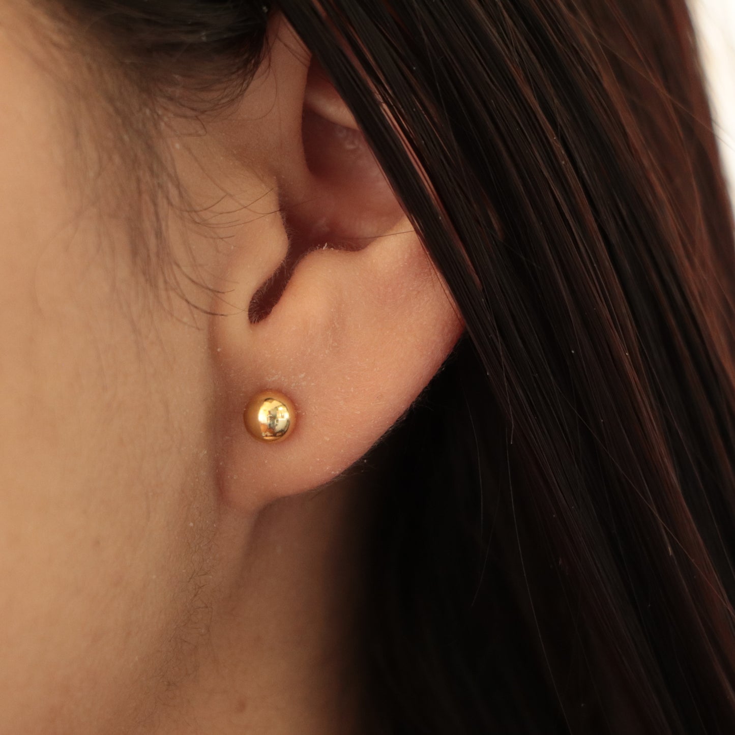 Arete Topo Balín 6mm Oro Laminado 18k
