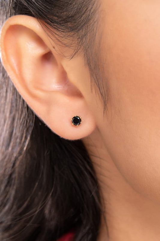 Aros Topos Circón Redondo Oro Laminado 18k