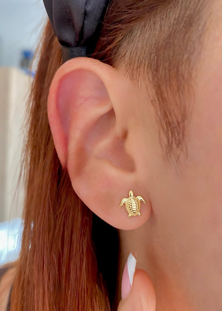 Aros Tortuga Oro Laminado 18k