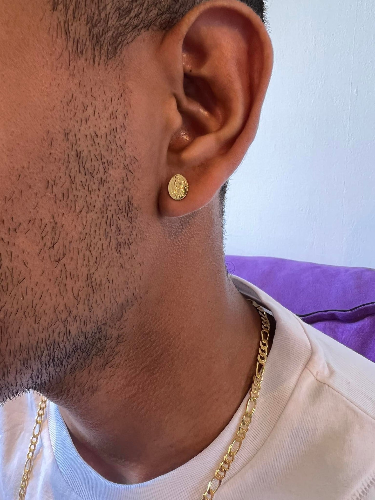 Arete Virgen Guadalupe Oro Laminado 18k