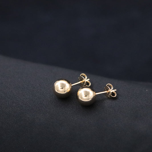 Arete Topo Balín 8mm Oro Laminado 18k