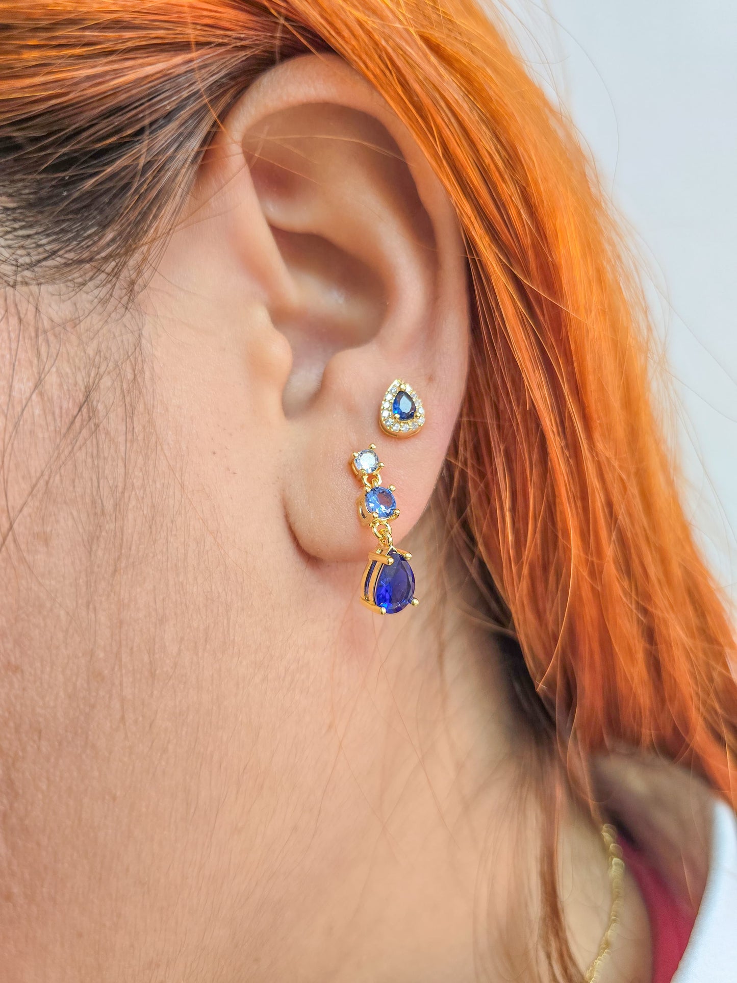 Arete Gota Pendular Oro Laminado 18k
