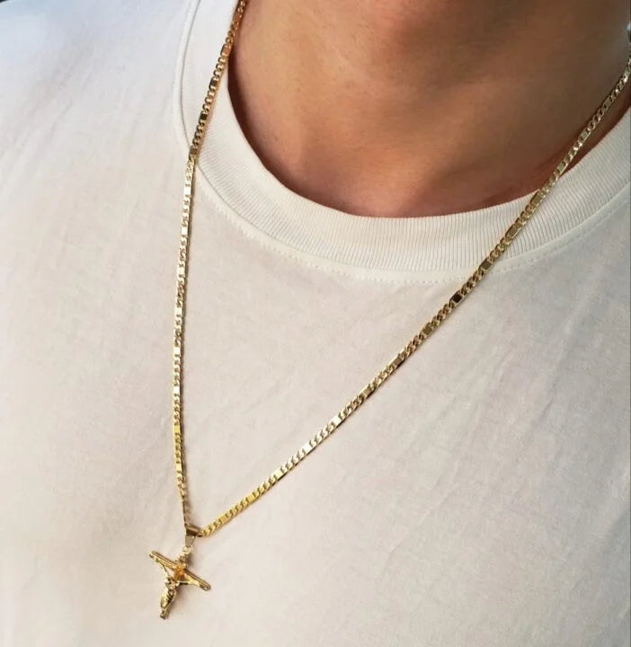 Cadena Tejido Escalera Cubana Oro Laminado 18k