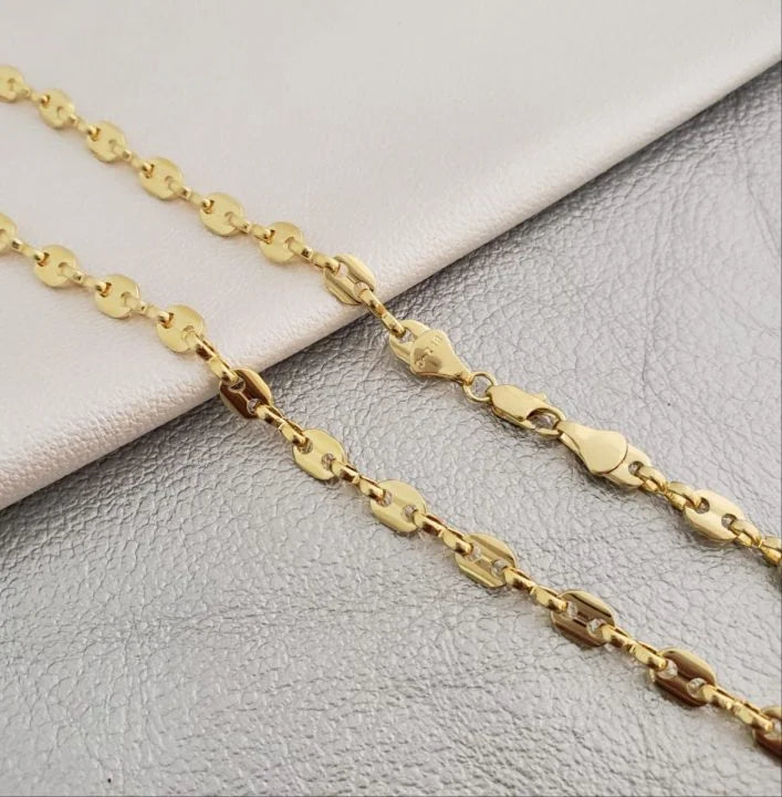 Cadena Tejido Gucci Semi Gruesa Oro Laminado 18k