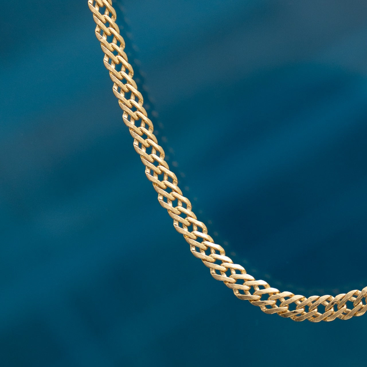 Cadena Tejido Cubana Cruzada Gruesa Oro Laminado 18k