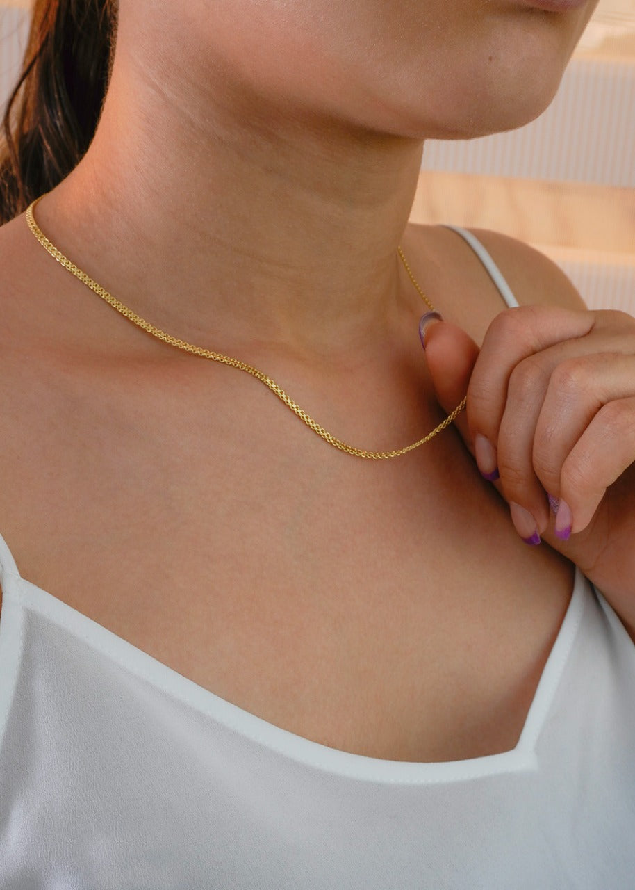 Cadena Tejido Chino Oro Laminado 18k