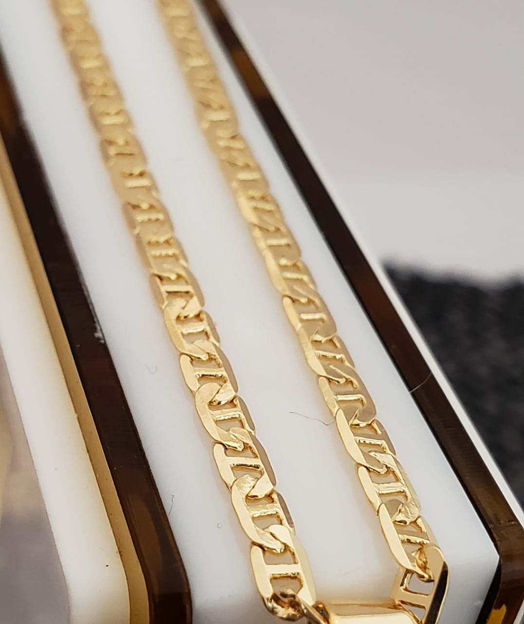 Cadena Tejido Escalera Clásica Delgada Oro Laminado 18k