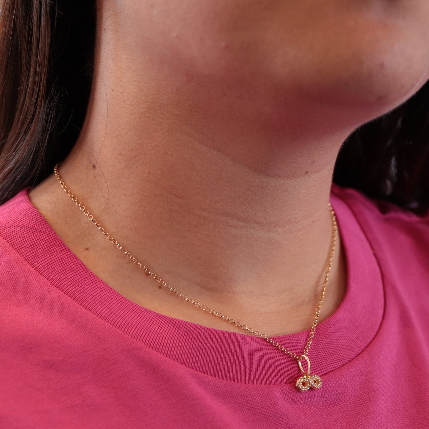 Cadena Tejido Rolo Semi-Delgada Oro Laminado 18k