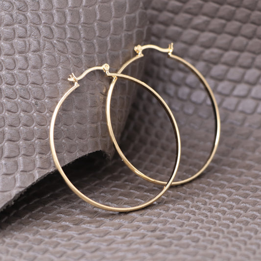 Candongas Lisa Mediana Oro Laminado 18k