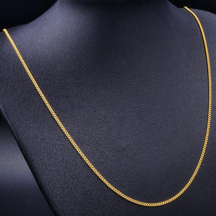 Cadena Cubana Delgada Oro Laminado 18k