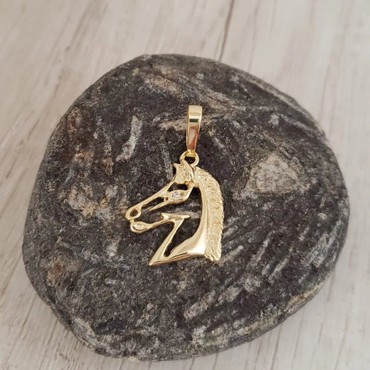Colgante Caballo Pequeño Oro Laminado 18k