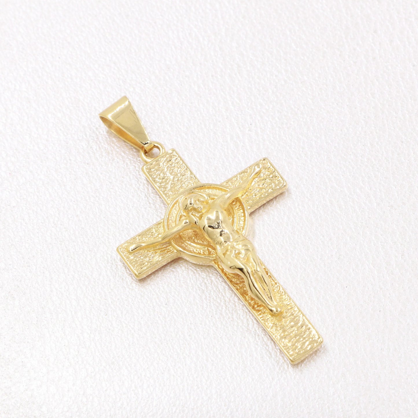 Colgante Cruz San Benito Grande Oro Laminado 18k