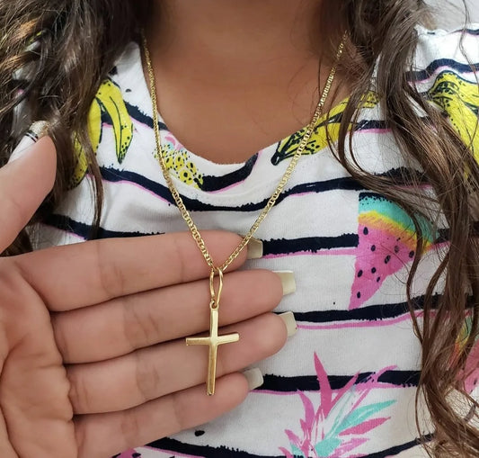 Colgante Cruz lisa Mediana Oro Laminado 18k
