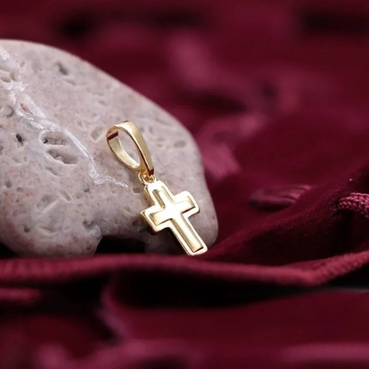 Colgante Cruz Superpuesta Oro Laminado 18k