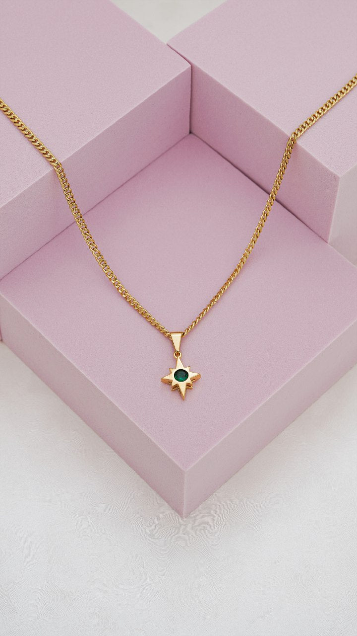 Colgante Estrella Circonia Oro Laminado 18k