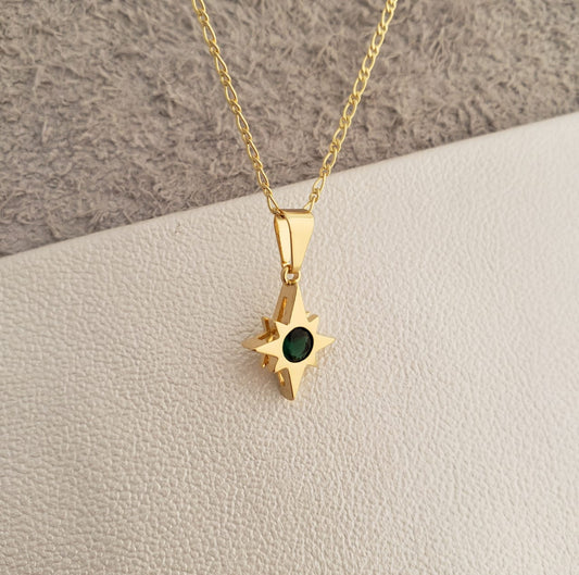 Colgante Estrella Circonia Oro Laminado 18k