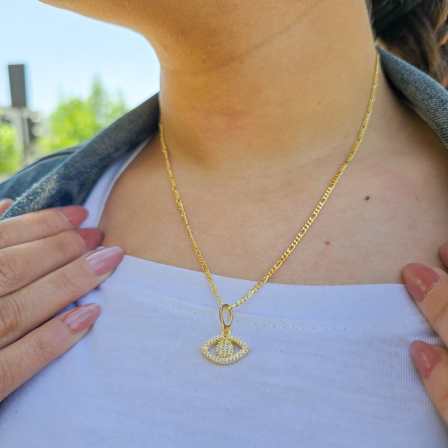 Colgante Ojo Turco En Oro Laminado 18k