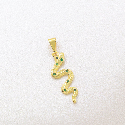 Colgante Serpiente Circonias Oro Laminado 18k