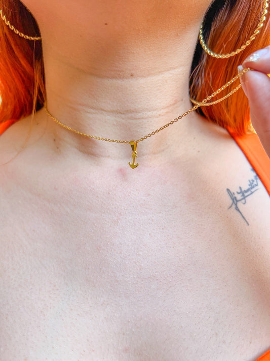 Colgante Ancla Mini Oro Laminado 18k