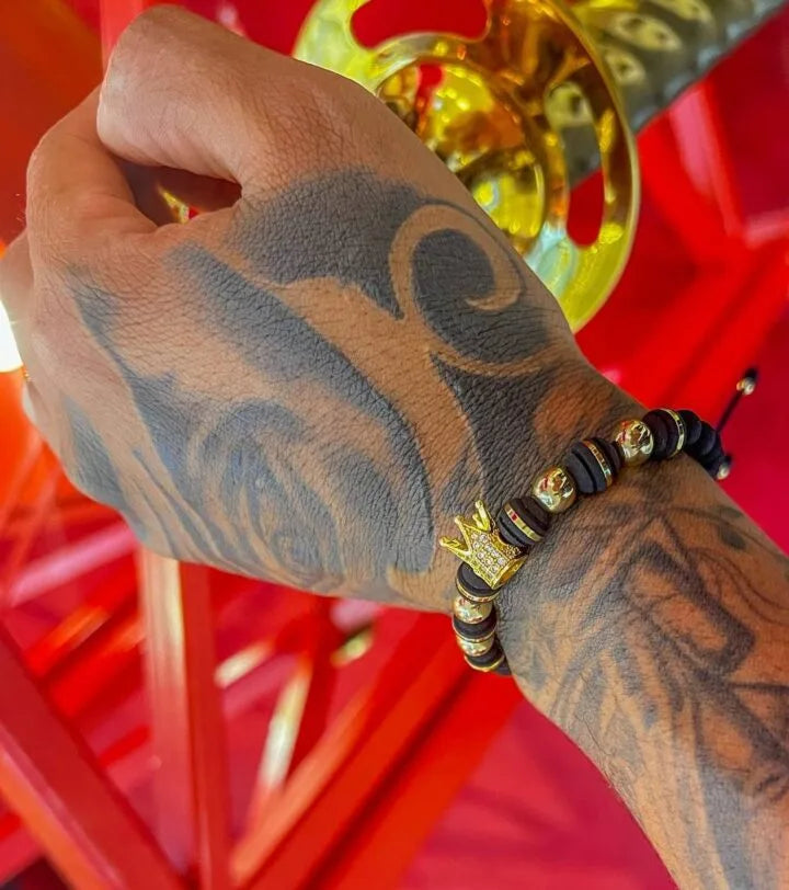 Oferta Brazalete Parejas Corona Oro Laminado 18k