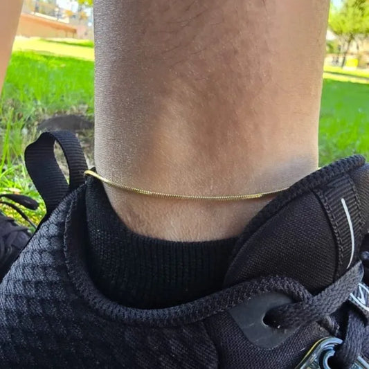 Tobillera Piel De Serpiente Oro Laminado 18k