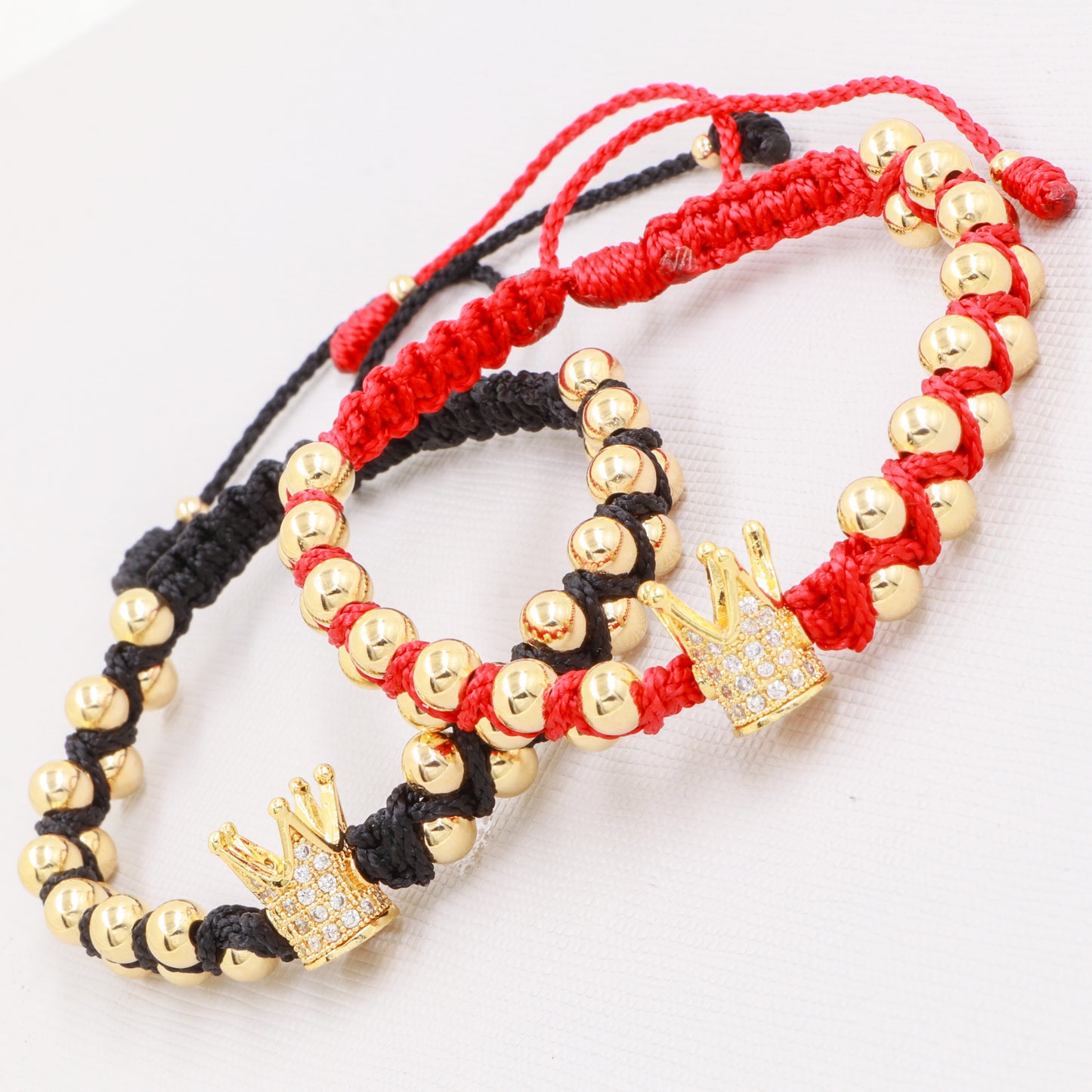 Brazalete Cruzado Corona Oro Laminado 18K