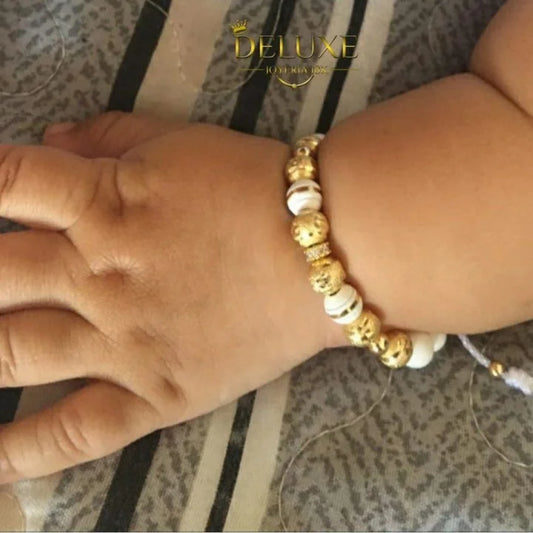 Brazalete Ajustable balín Oro Laminado 18k