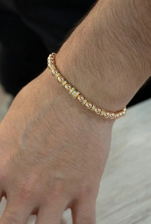 Brazalete Dorado Balín Oro Laminado 18k