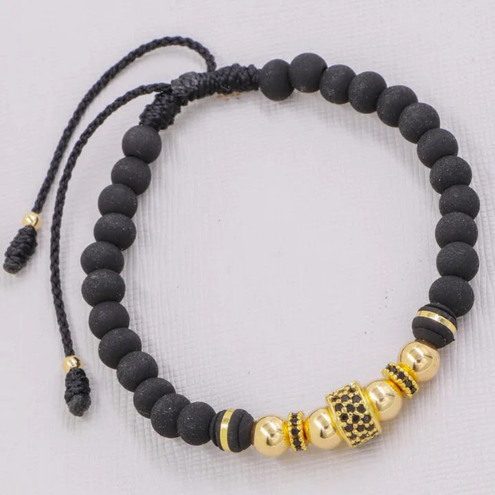 Brazalete Rondeles Circonia En Oro Laminado 18K