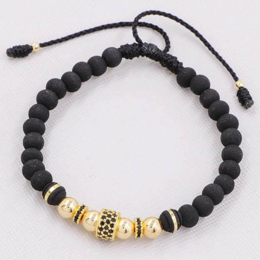 Brazalete Rondeles Circonia En Oro Laminado 18K