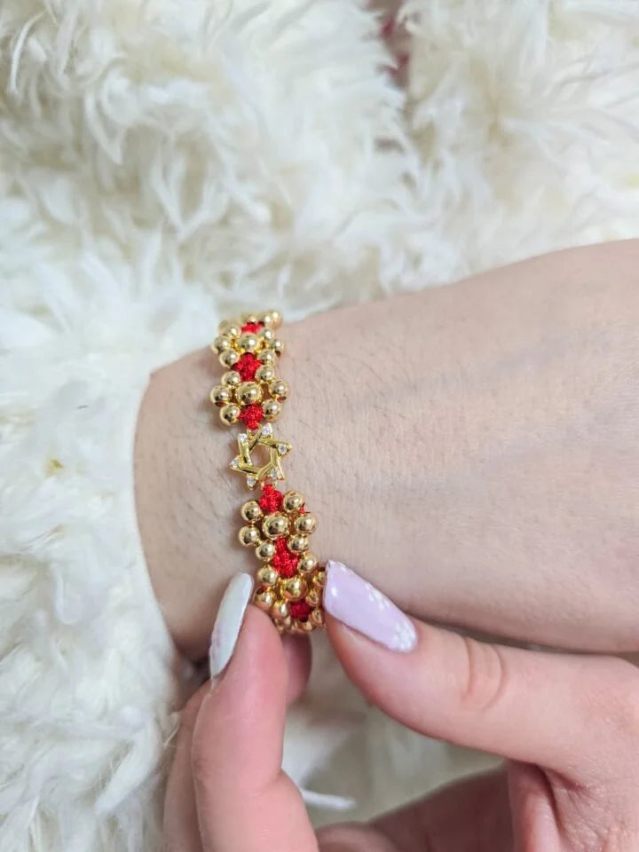 Brazalete Con Estrella de David Oro Laminado 18k