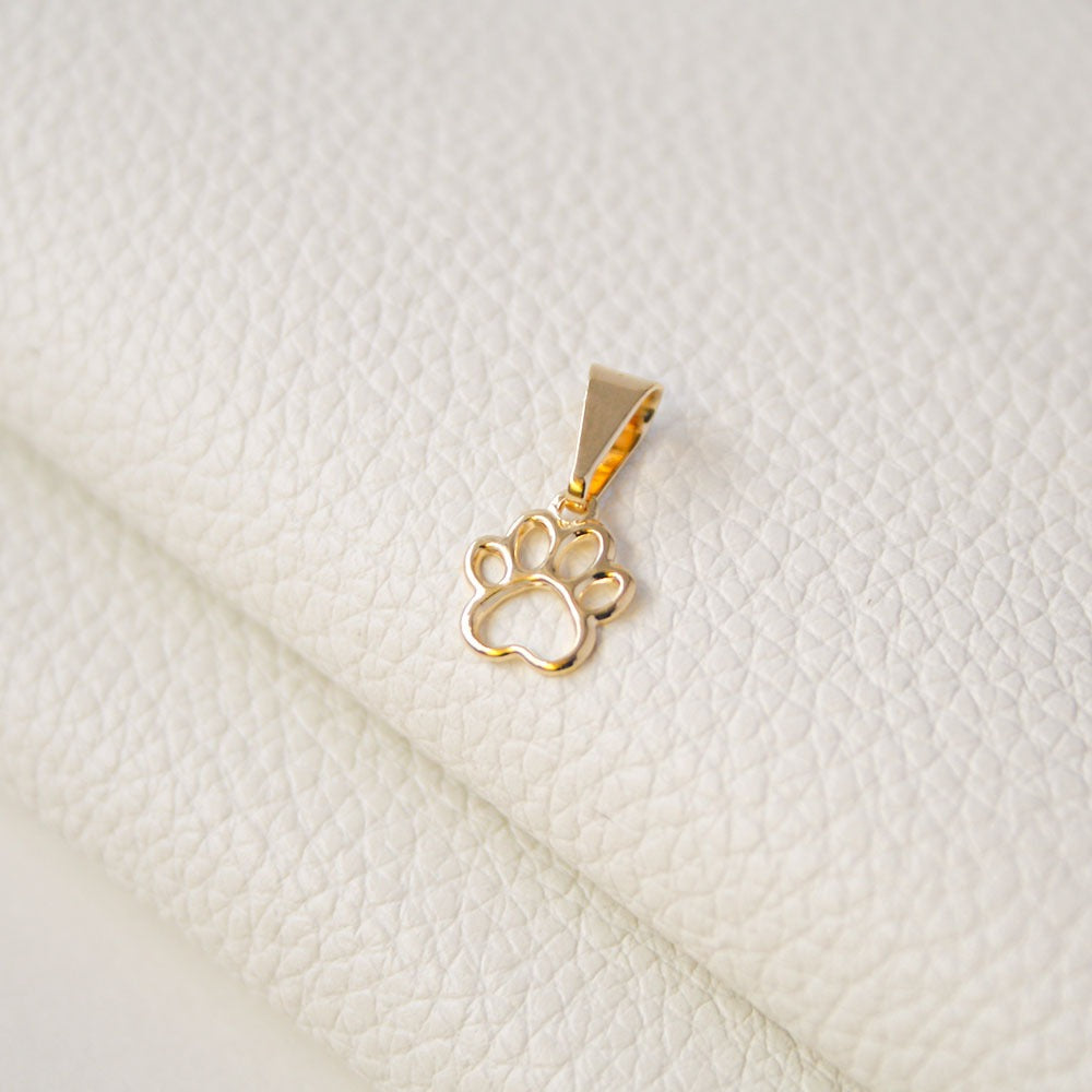Colgante Huella Perro Mini Oro Laminado 18k