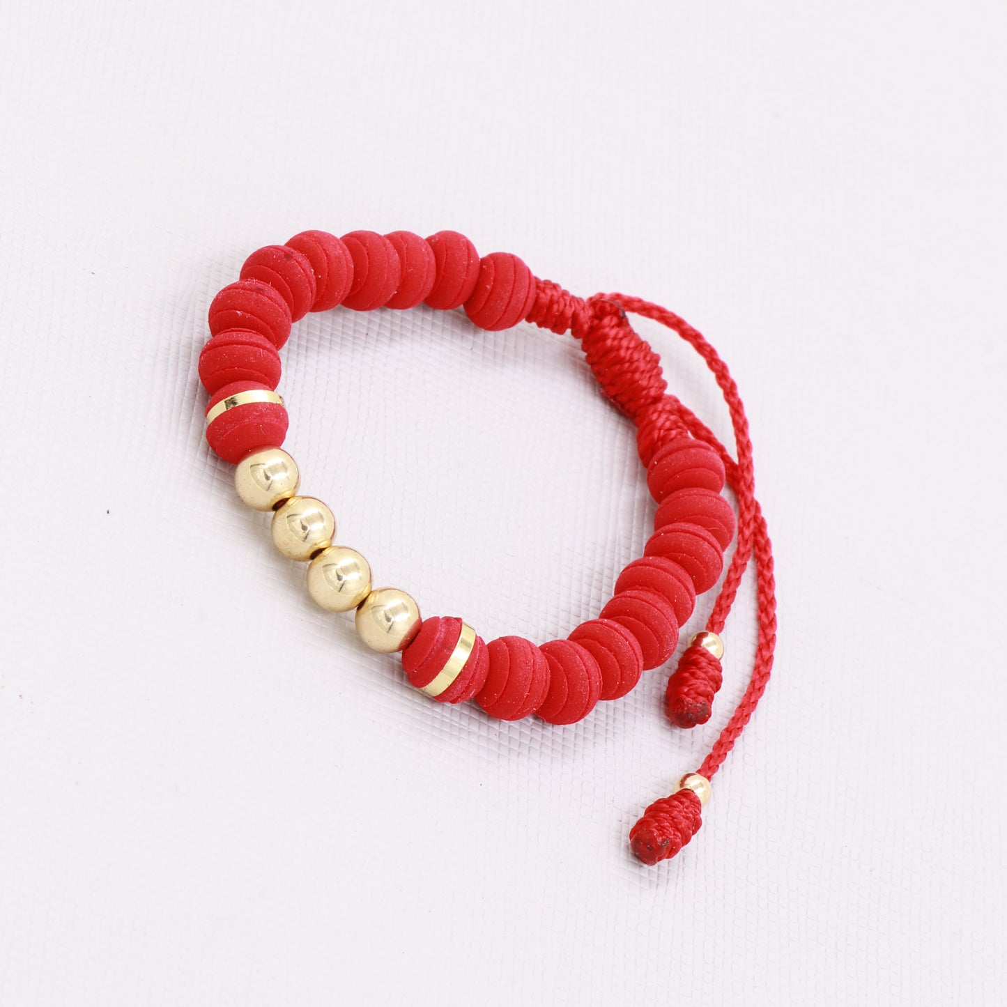 Brazalete Rojo Balín Oro Laminado 18K