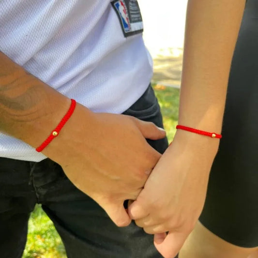 Brazalete Macramé Protección Parejas Oro Laminado 18k