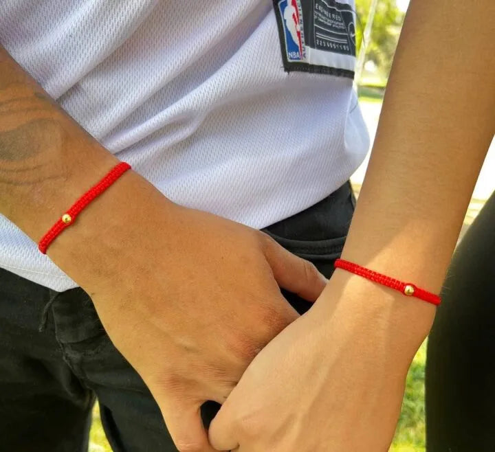 Brazalete Macramé Protección Parejas Oro Laminado 18k