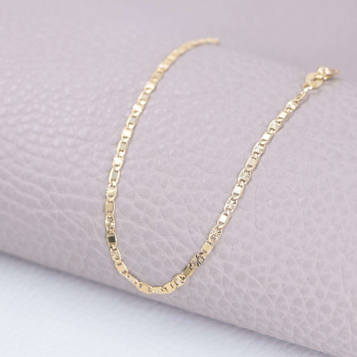 Pulsera Tejido Escalera Con Destellos Oro Laminado 18k