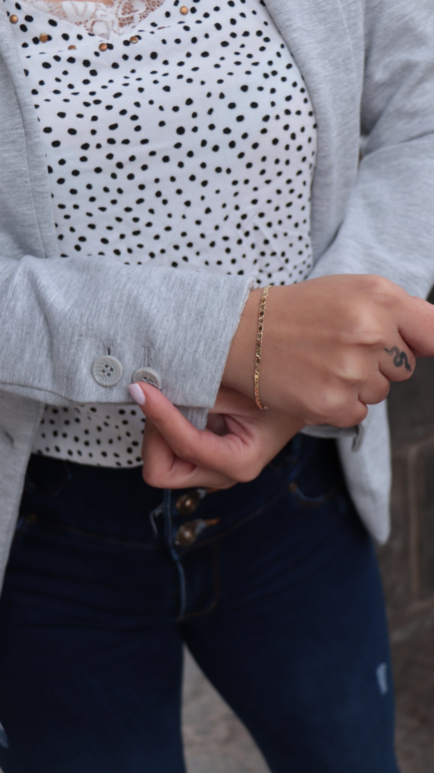 Pulsera Tejido Escalera Con Destellos Oro Laminado 18k