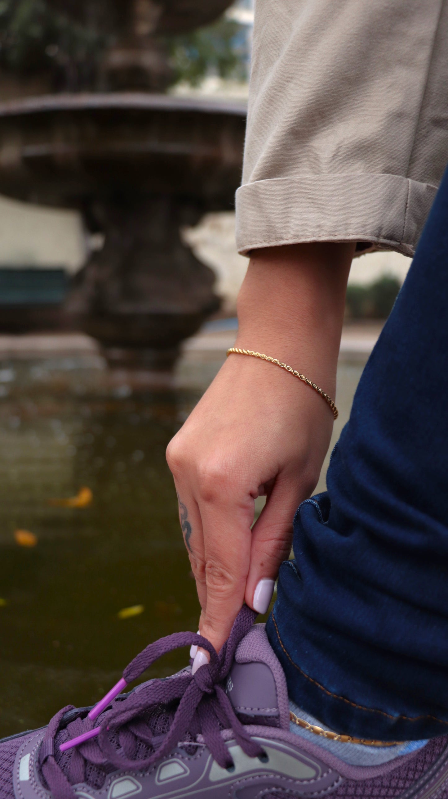 Pulsera Tejido Tourbillon Oro Laminado 18k