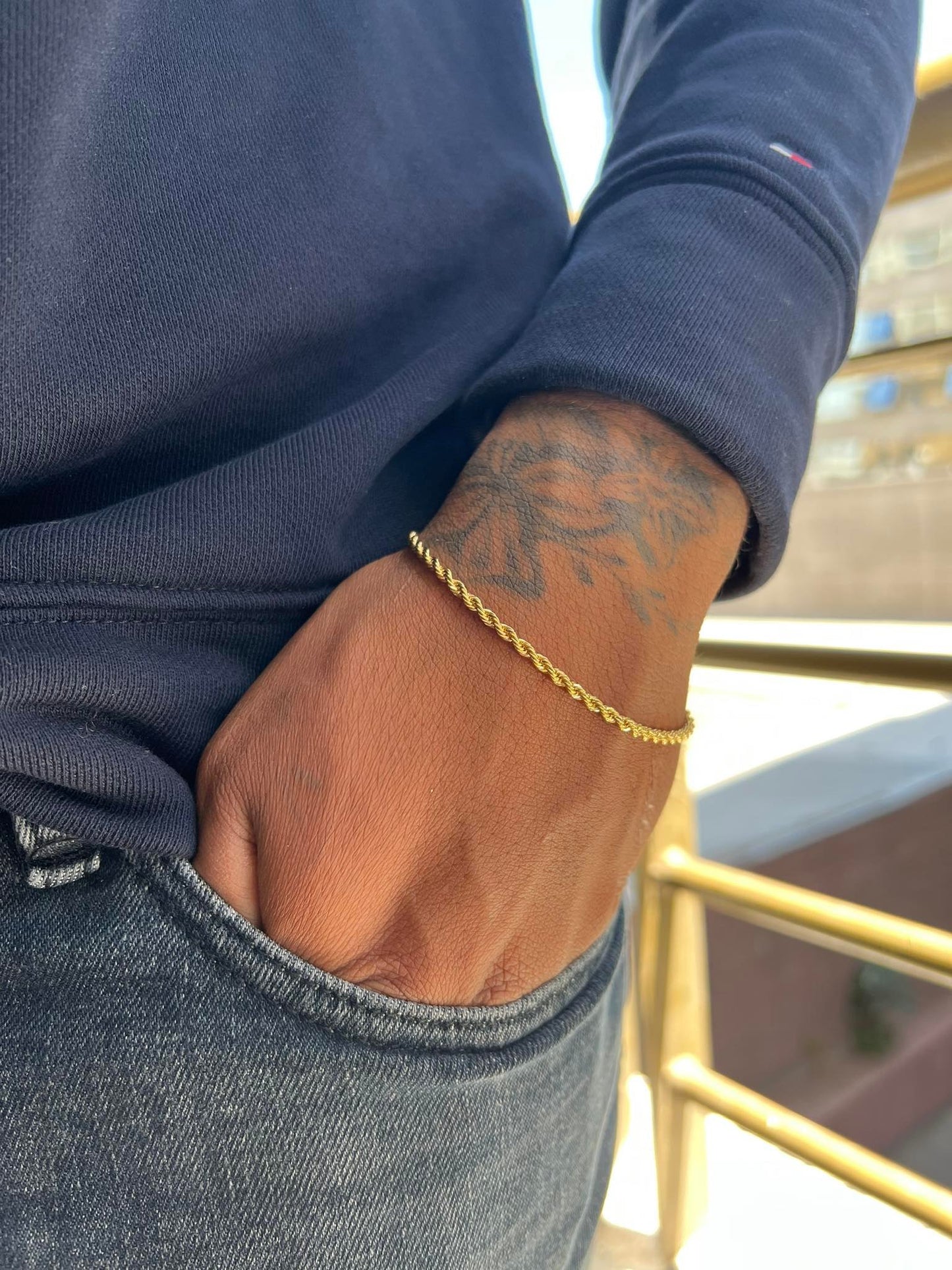 Pulsera Tejido Tourbillon Oro Laminado 18k