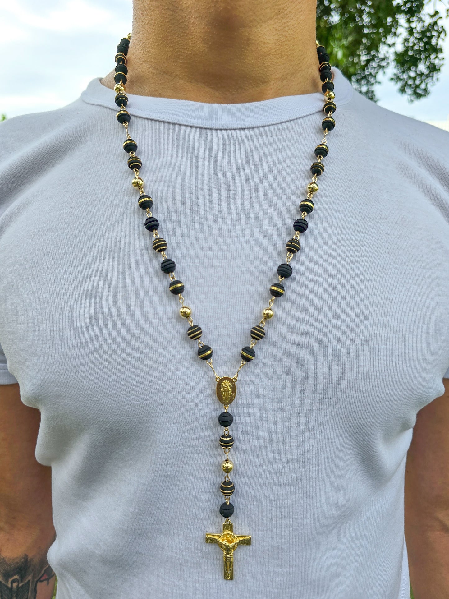 Rosario En Oro Laminado 18K