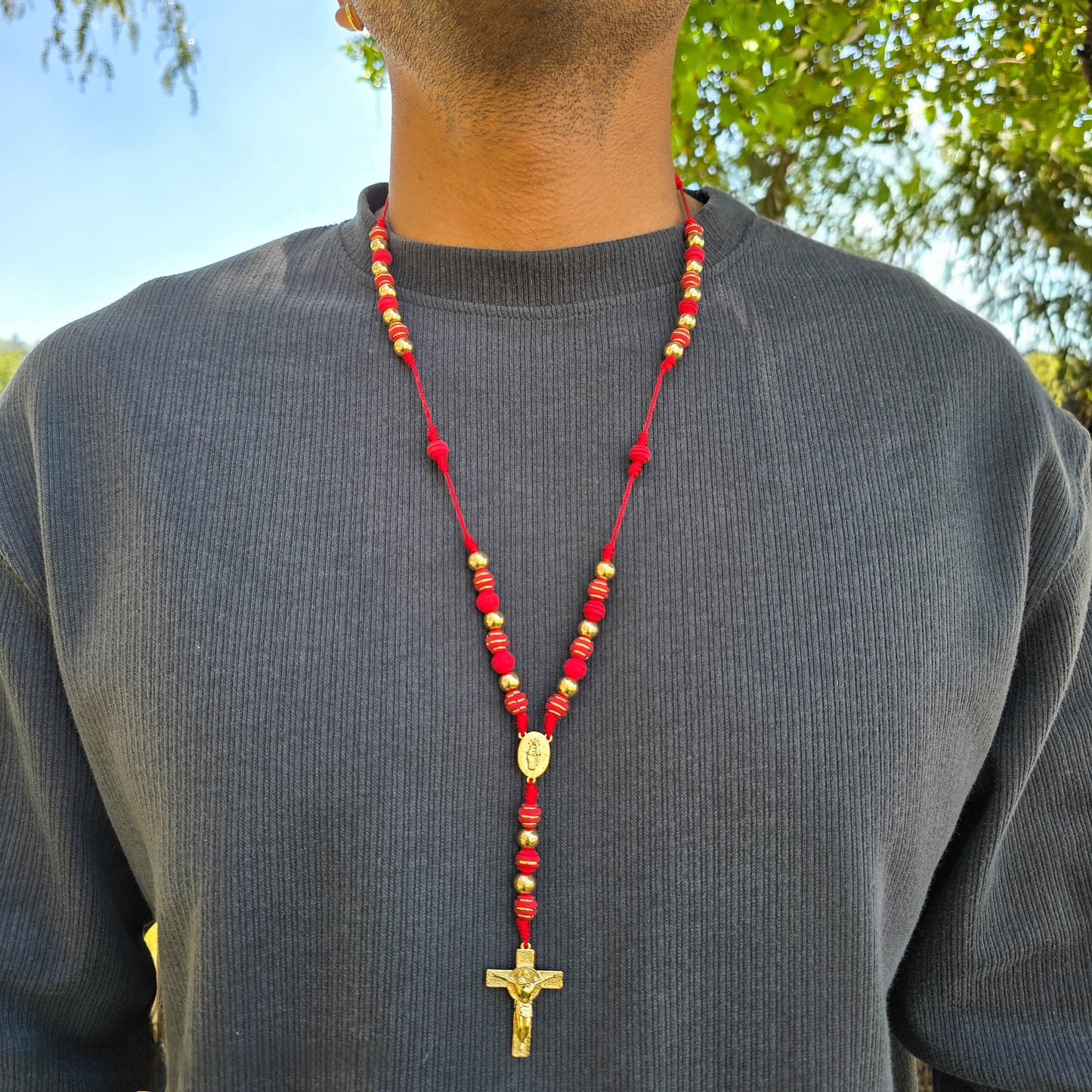 Rosario De Hombre En Oro Laminado 18K
