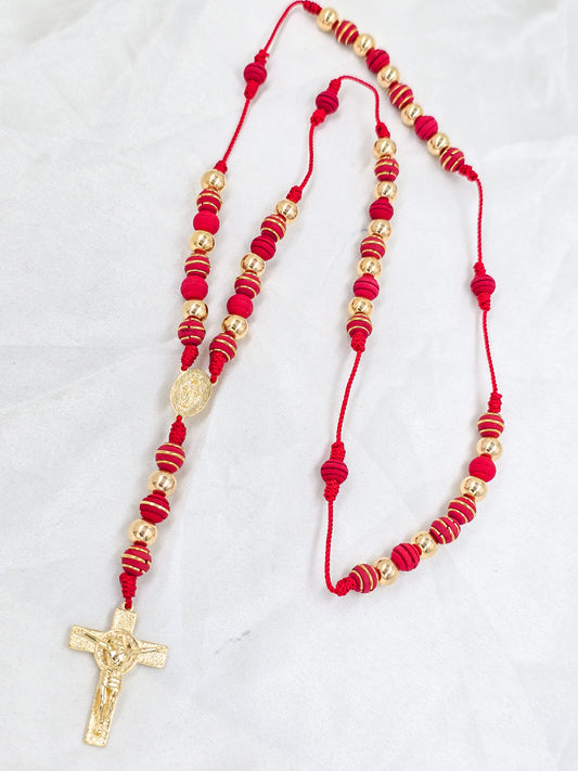 Rosario De Hombre En Oro Laminado 18K