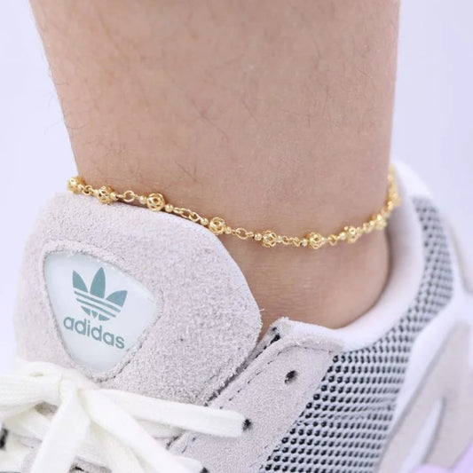 Tobillera Bolitas Oro Laminado 18k