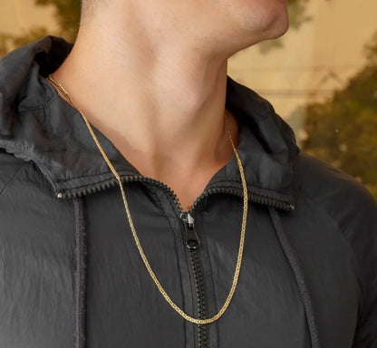 Cadena Tejido Escalera Clásica Delgada Oro Laminado 18k