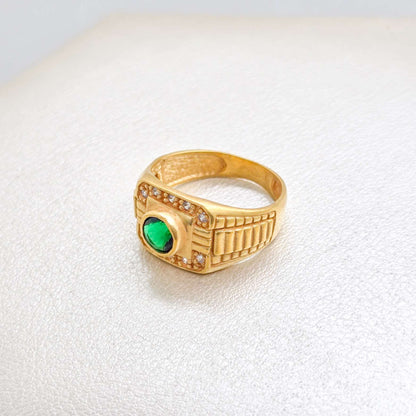 Anillo Cuadrado Core Band Oro Laminado 18K