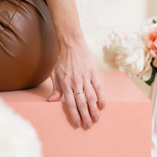 Anillo Promise Circonias Ajustable oro laminado 18k