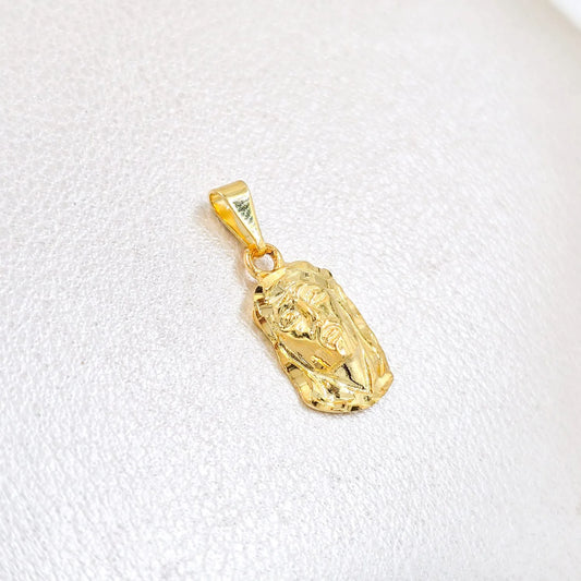 Colgante Rostro Mediano Tallado Oro Laminado 18k