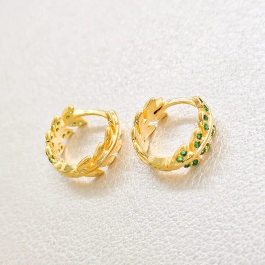 Arete Candonga Hoja Real Oro Laminado 18k