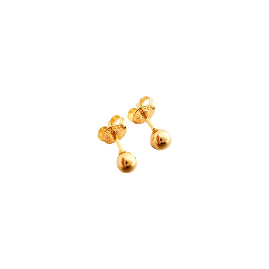 Arete Topo Balín 4mm Oro Laminado 18k